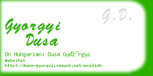 gyorgyi dusa business card